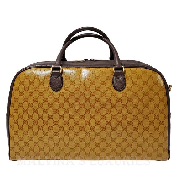 GUCCI BAG 702422 ADIDAS X GG LOGO CRYSTAL DUFFEL w WEB STRAP - Picture 4 of 16